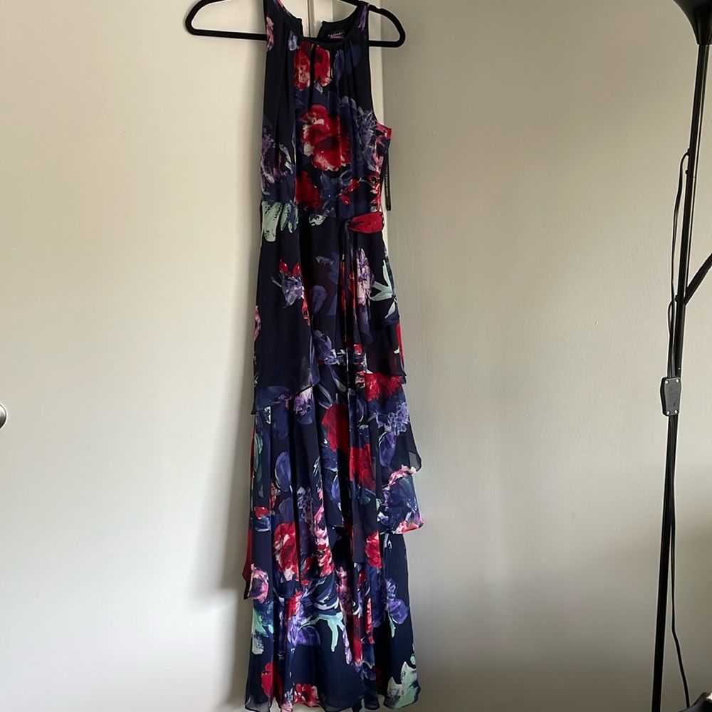 Tahari Chiffon Floral Maxi Dress